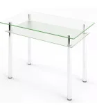 Glass dining table D-03-2 with tempered glass and chrome legs order